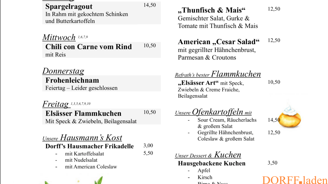 Dorffladen lädt ein: Kulinarische Woche mit saisonalen Highlights und Hausmannskost