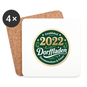Dorffladen Merch: Untersetzer (4er-Set),.established 2022