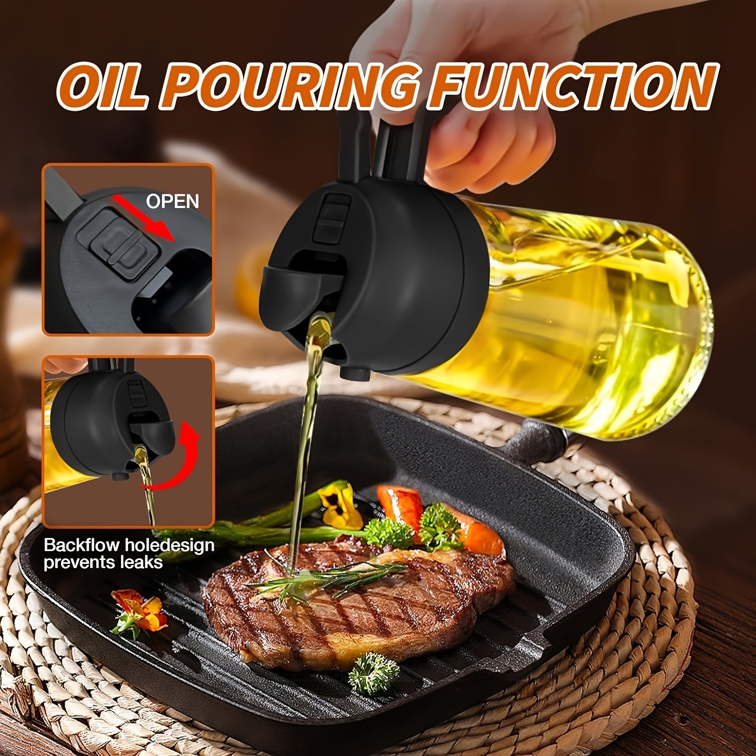 Portable Oil Sprayer & Dispenser for Cooking – Bild 4